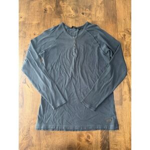 EUC Mens Outpost makers henley blue 100% cotton long sleeve size M